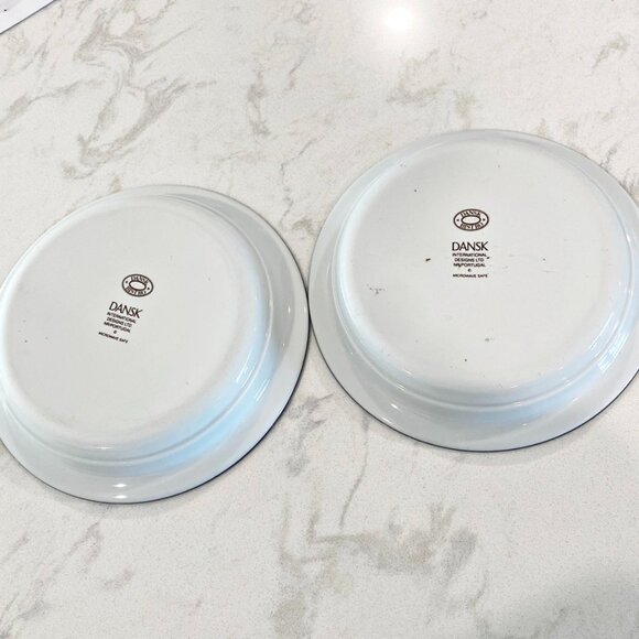 Set of 2 Vintage Dansk Bistro Int'l Christianshavn 8" Bowls Blue Rim Portugal - Picture 2 of 6